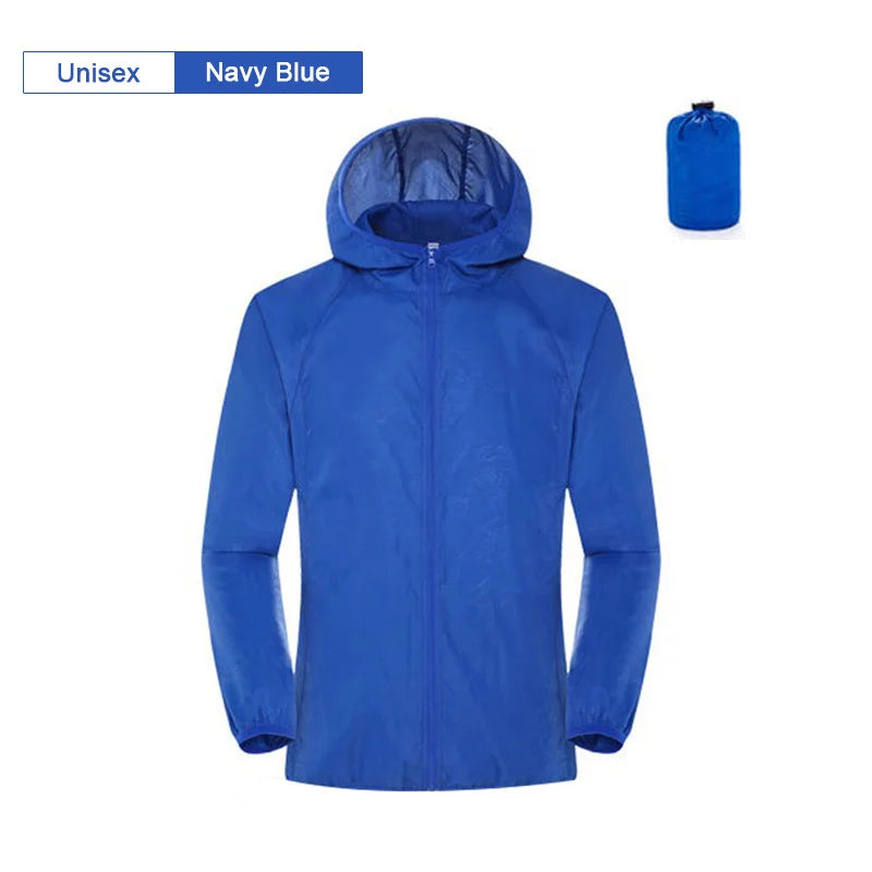 Unisex Waterproof Camping Jacket — Men & Women Windbreaker, Raincoat for Hiking, Climbing, and Sun Protection