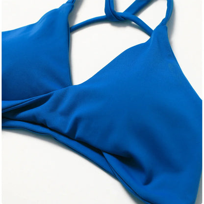 Women's High Waist Yoga Gym Top: Triangle Scrunch Butt Sports Bra for Fitness Running
