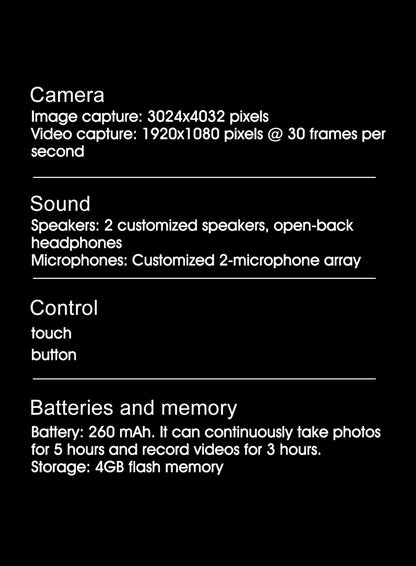 OPPO 4K HD AI Smart Glasses – 100MP Camera, ChatGPT, Bluetooth Calls, Voice Assistant & 260mAh Battery Smart Glasses 2025
