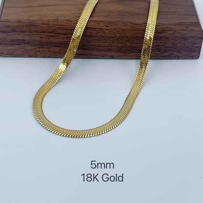 Minimalist Unisex Snake Chain Necklace Choker – Stainless Steel Herringbone Gold Color Fashion Jewelry for Women & Men