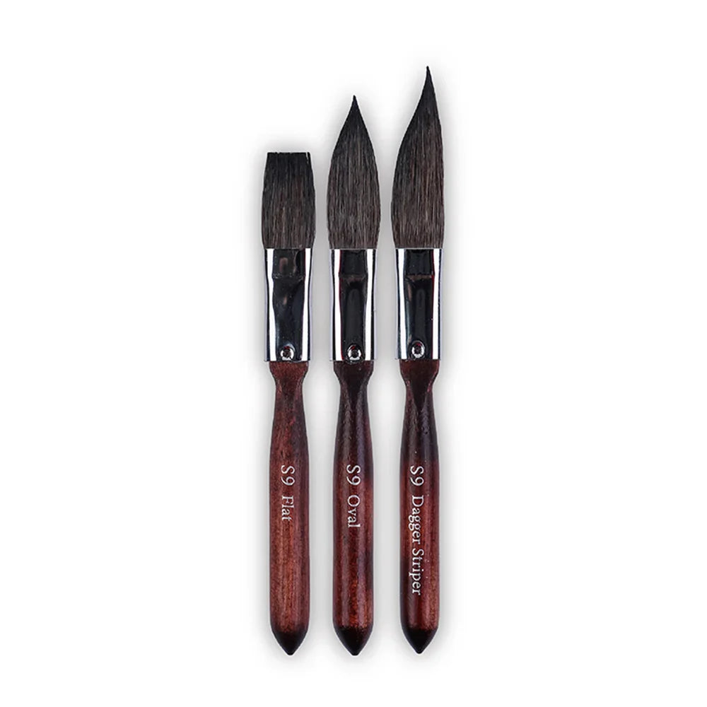 Artsecret Mini Dagger Oval Flat Squirrel Hair Brushes Set – Professional Watercolor Painting Tools
