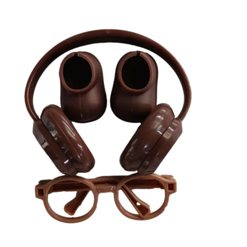 DIY Accessories for Labubu V1 V2 Shoes — Stylish Plastic Headphone Set & Plush Doll Decoration Gift (No Lenses)
