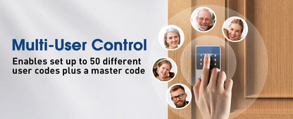 Smart Keyless Door Lock with Touchscreen Keypad – Password & App Unlock, Easy Install, Supports 50 User Codes