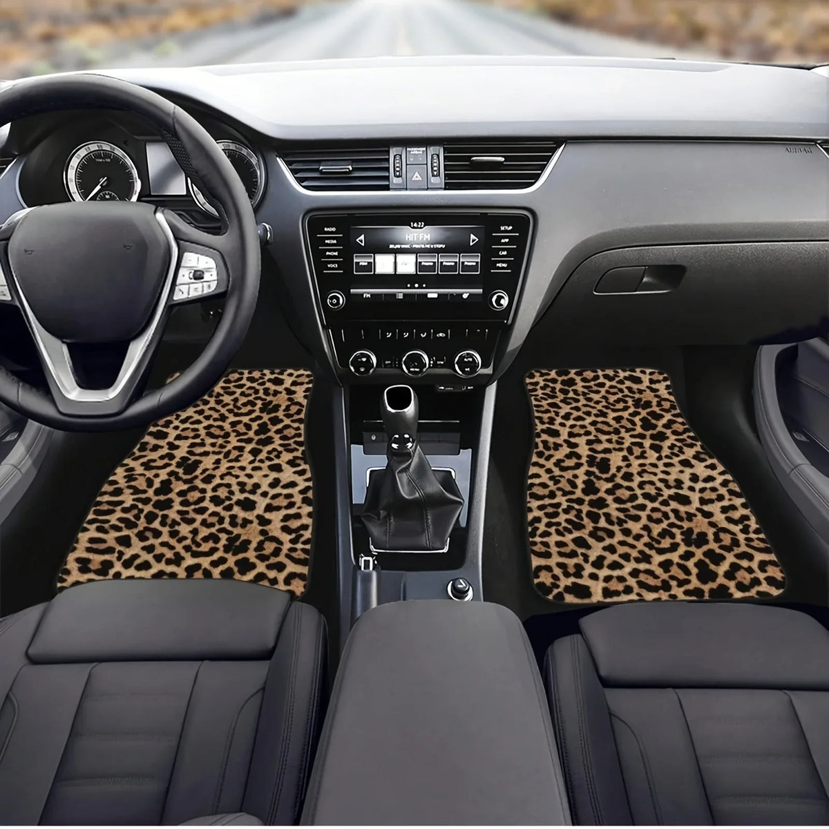Leopard Print Car Floor Mats - 2PCS or 4PCS All-Weather Universal Fit for SUVs, Trucks & Limos