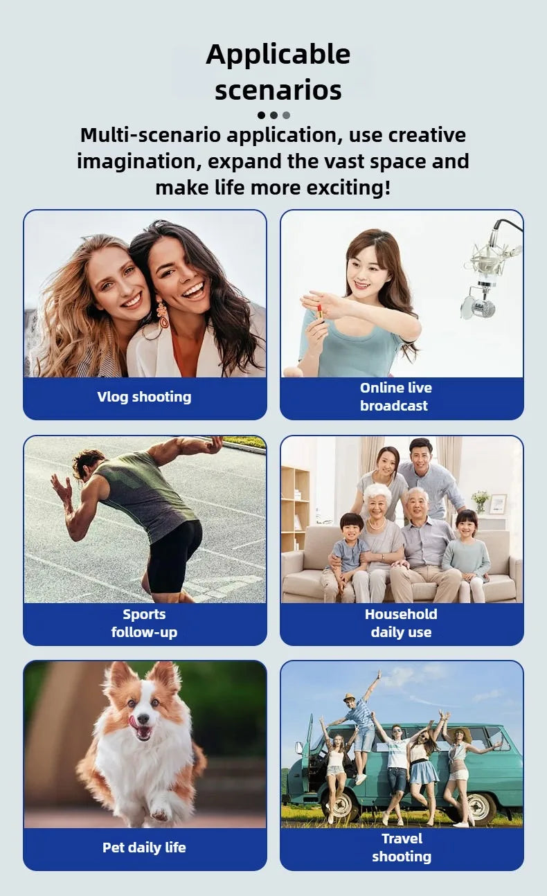 3-Axis Mobile Gimbal Stabilizer – Phone Video Recorder with Face & Object Tracking for Android & iPhone