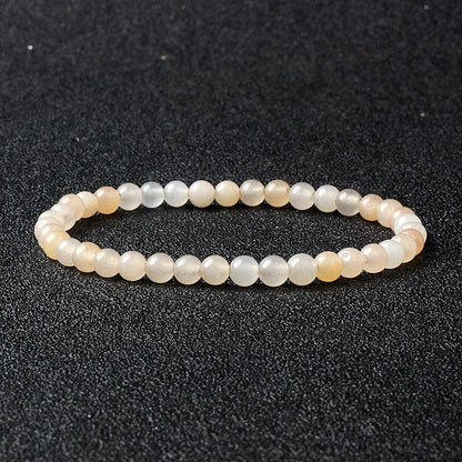 4mm Natural Stone Bead Stretch Bracelet for Men & Women – Agate Lava Handmade Reiki Crystal Jewelry
