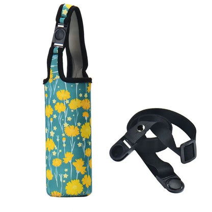 Insulated Water Bottle Carrier Bag - Adjustable Shoulder Strap Neoprene Bottle Cover Pouch for 550ml 750ml 1000ml 1500ml Bottles
