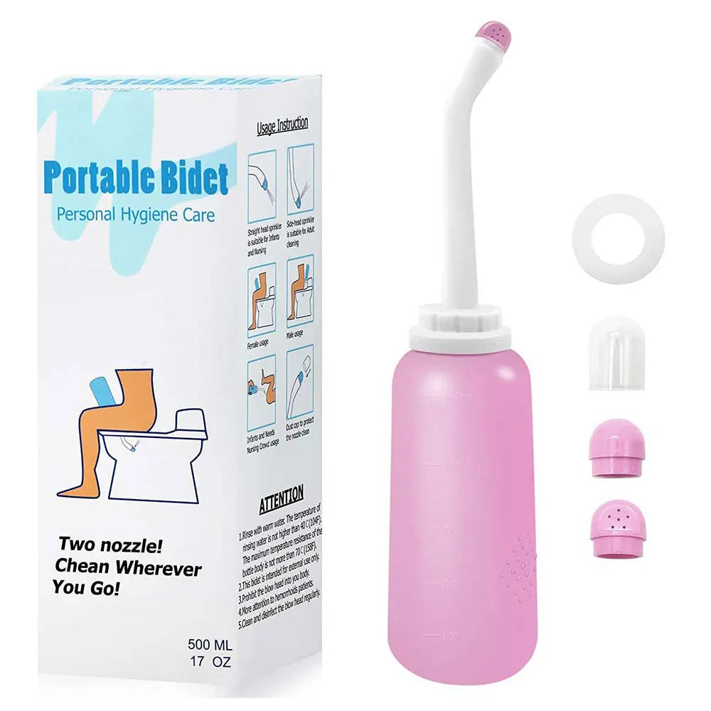 Portable 500ml Travel Bidet Spray : Handheld Cleansing Water Washer Bottle for Pregnant Women & Baby Care