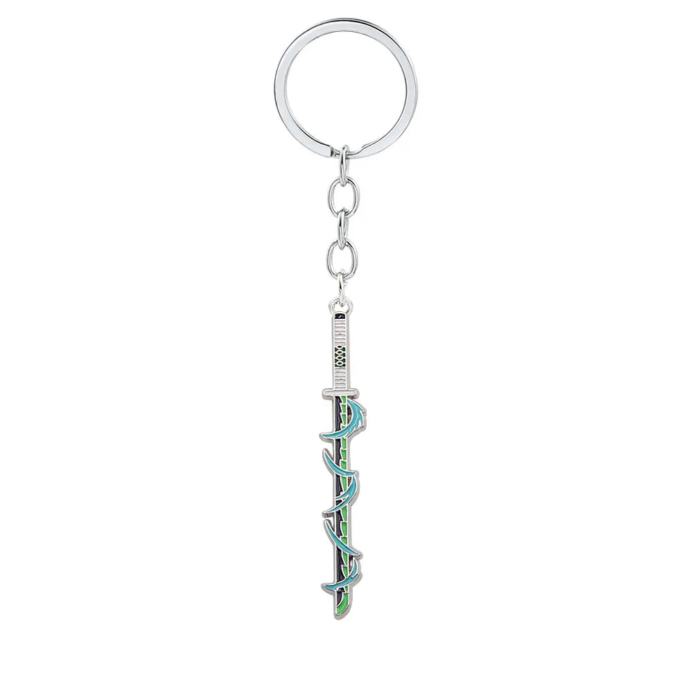 Anime Demon Slayer Sword Keychain – Mini Japanese Katana Enamel Pendant Souvenir Key Ring Bag Charm Exquisite Gift Decor