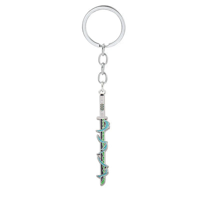 Anime Demon Slayer Sword Keychain – Mini Japanese Katana Enamel Pendant Souvenir Key Ring Bag Charm Exquisite Gift Decor