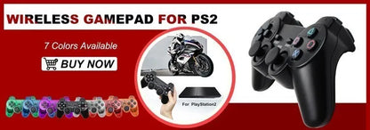 Wireless Gamepad for Sony PS2 – Controller with Double Vibration Shock Joystick for PlayStation 2 & USB PC