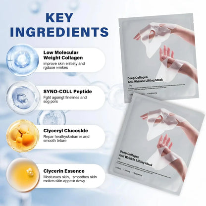 Deep Collagen Anti-Wrinkle Lifting Mask – Overnight Face Mask for Firming & Moisturizing (5 Pack)