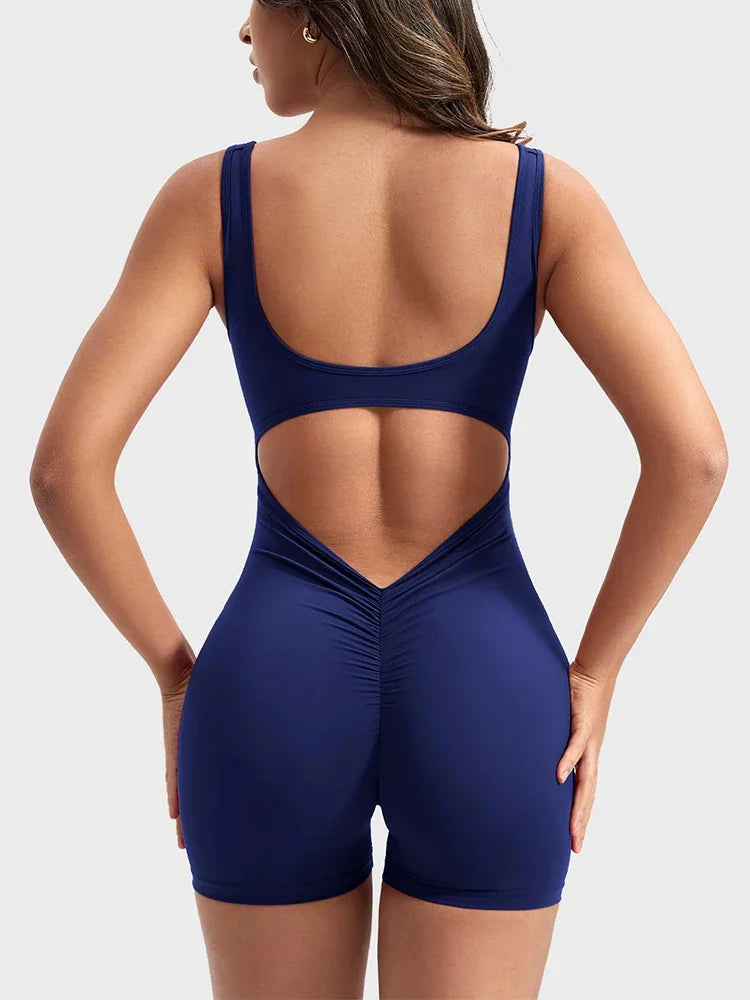 Summer Shoulder Straps One-piece Shorts: Slim Hip Lifting High Waisted Sports Yoga Wear - New and Sexy