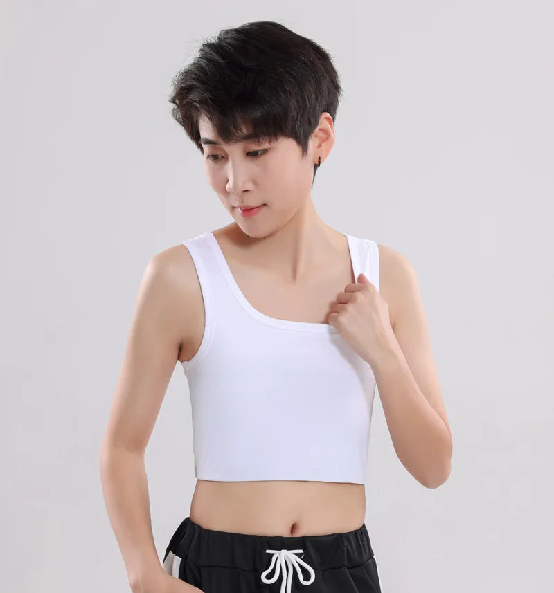 Women’s Half-Length Corset Top – Pullover Breast Binder with Bandage Tank Vest for Lesbian & Trans FTM
