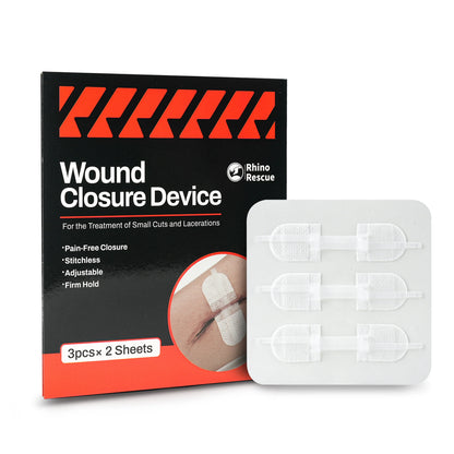 RHINO RESCUE Zip Stitch — Wound Closure Strips, Adhesive Bandages for Cut Care Without Sutures