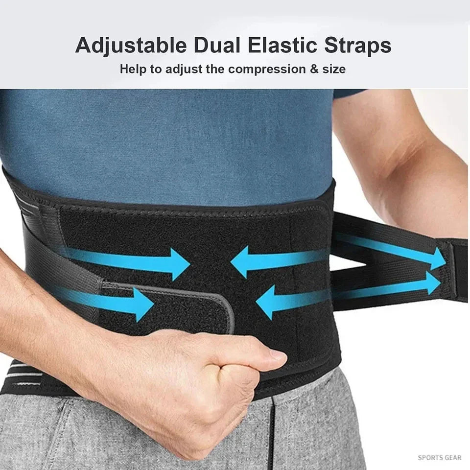 Adjustable Lumbar Support Belt — Double Pull Back Waist Orthopedic Corset for Spine Decompression, Back Pain Relief & Abdomen Toning