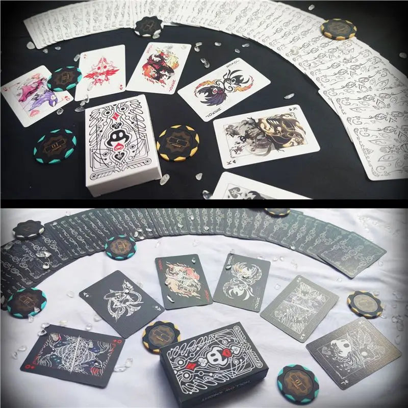 Hollow Knight Standard Poker Card Set — Black & White Playing Cards, Portable Creative Board Game Gift Collection
