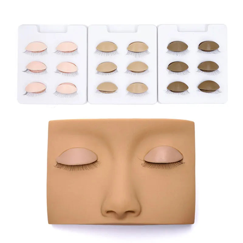 Eyelash Extension Mannequin Head – Practice Makeup Tool with Removable Replacement Eyelids for Training