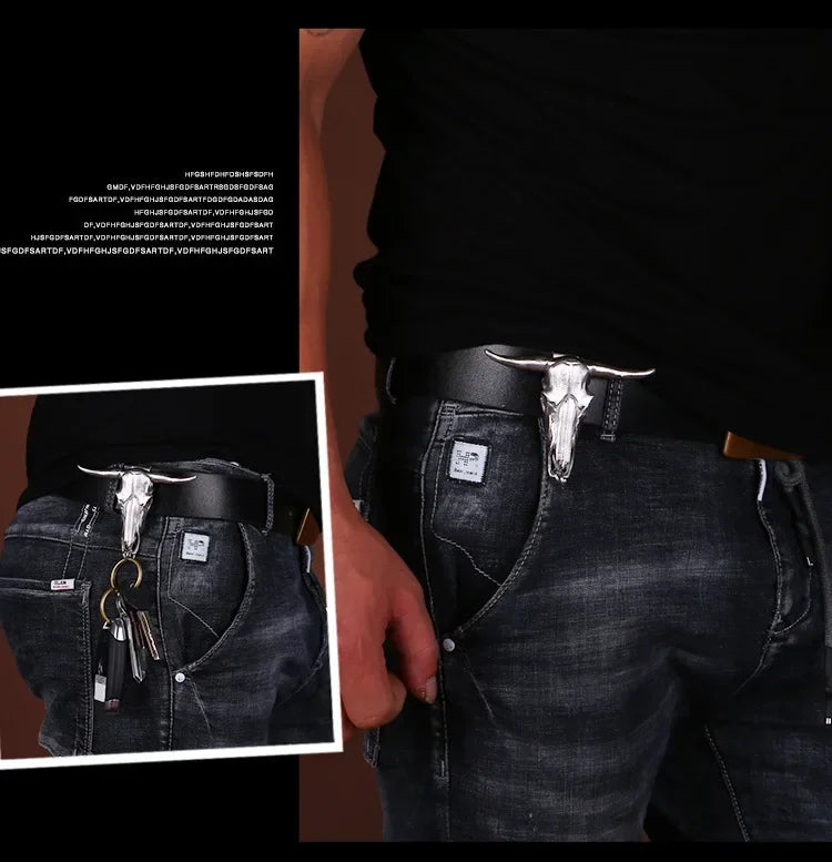 Outdoor EDC Stainless Steel Bull Head Tool – Multi-Function Pocket Cutter, Necklace Pendant & Defensive Window Breaker