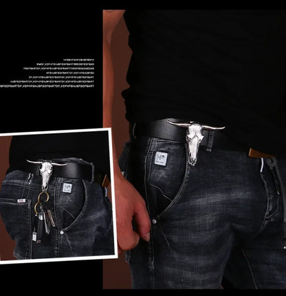 Outdoor EDC Stainless Steel Bull Head Tool – Multi-Function Pocket Cutter, Necklace Pendant & Defensive Window Breaker