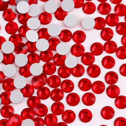 Glass Crystal Flatback Rhinestones SS6–SS30 Set – 7 Sizes Non-Hotfix Round Nail Art Beads for DIY Crafts & Decoration