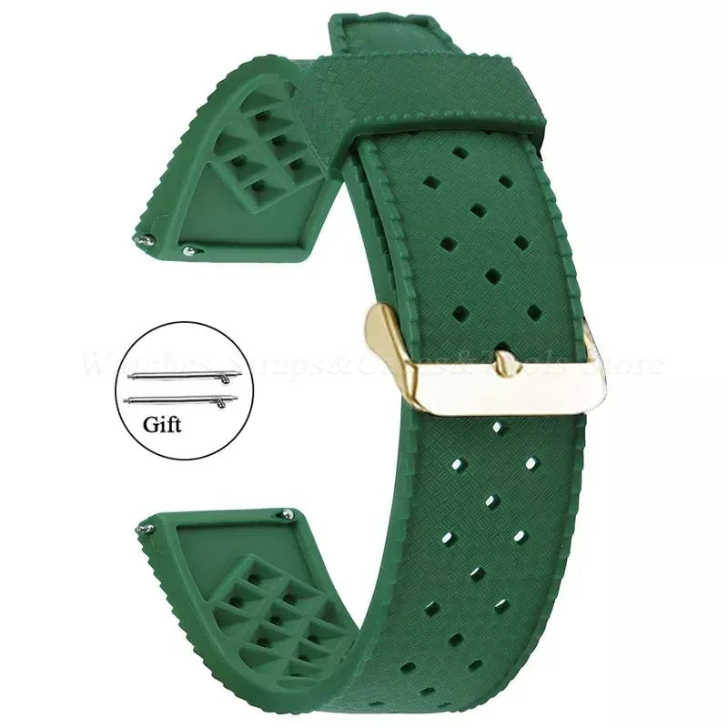 Premium Tropic Silicone Watch Strap – 20mm & 22mm Quick Release Waterproof Rubber Bracelet for Seiko, Oris & Omega