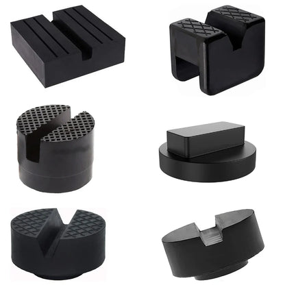 Car Lift Jack Support Stand Rubber Pads - Slotted Floor Frame Rail Adapter and Wheel Dolly Repair Tools for Lexus, Subaru, Fiat, Volvo