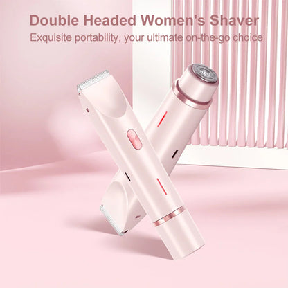 Women’s 2-in-1 Electric Razor – Dual-Head Painless Wet & Dry Bikini Trimmer with Detachable Head Shaver