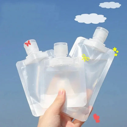 5pcs Travel Refillable Squeeze Bags — Empty Lotion, Shampoo, Conditioner & Cosmetic Storage Pouches for Toiletries