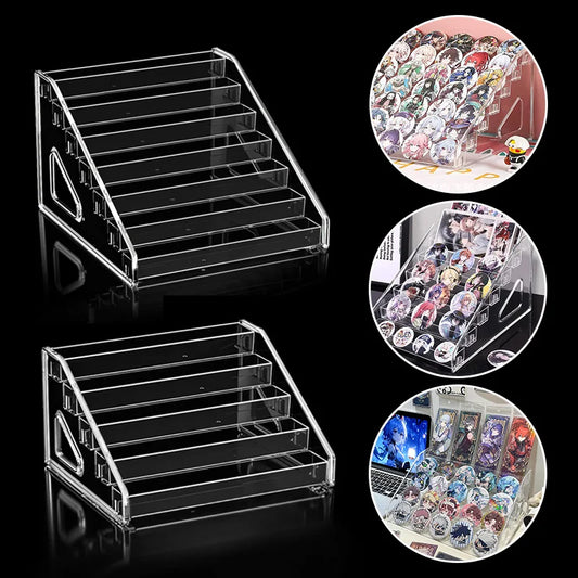 Transparent Display Stand and Storage Rack | Cosmetic Organizer Tray for Nail Polish, Toys, and Stepped Lipstick | Desk Storage
