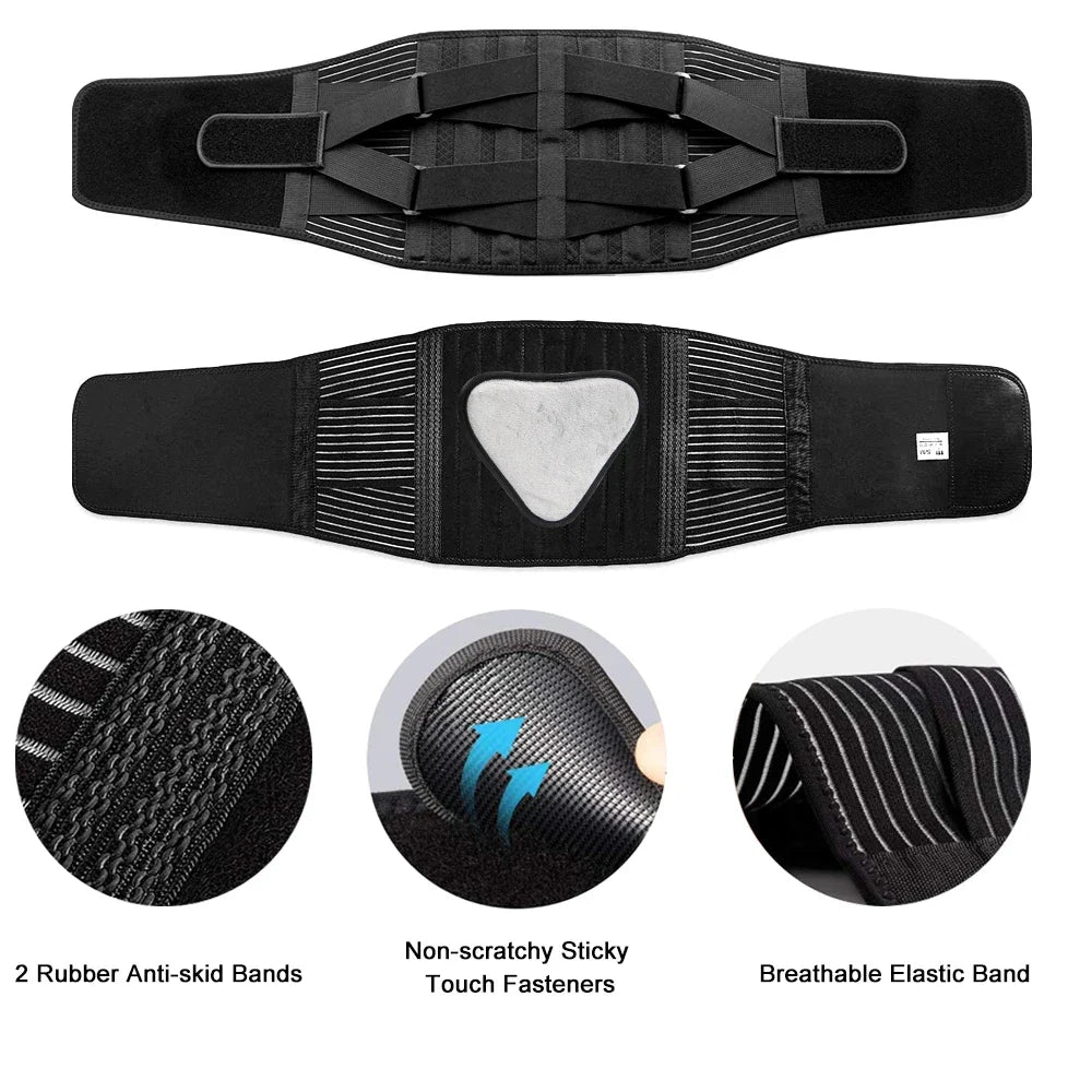 Double Pull Lumbar Support Belt — Orthopedic Waist Corset for Men & Women | Spine Decompression, Back Pain Relief & Waist Trainer Brace