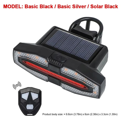 Wireless Remote Control Bike Turn Signal Tail Light – Rechargeable Bicycle Rear LED Direction Indicator for Road Cycling Safety