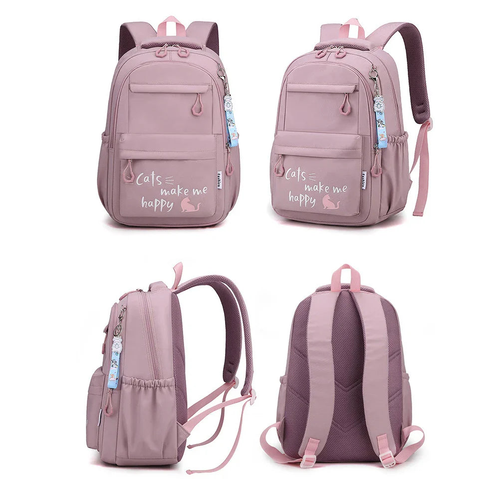 Pink Girl School Backpack – Ideal for Teenagers, Women, and Children – Primary and High School Bag, Class Backpack for Teens and Kids
