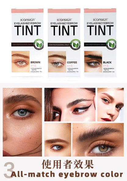 3 Colors Eyelash & Eyebrow Dye Tint Kit – Fast Brow Gel Cream Henna Mascara Enhancer Makeup Tool