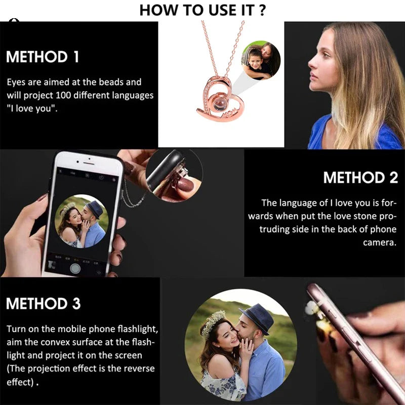 Custom Projection Photo Necklace — Camera-Shaped Personalized Photo Pendant Jewelry 2025