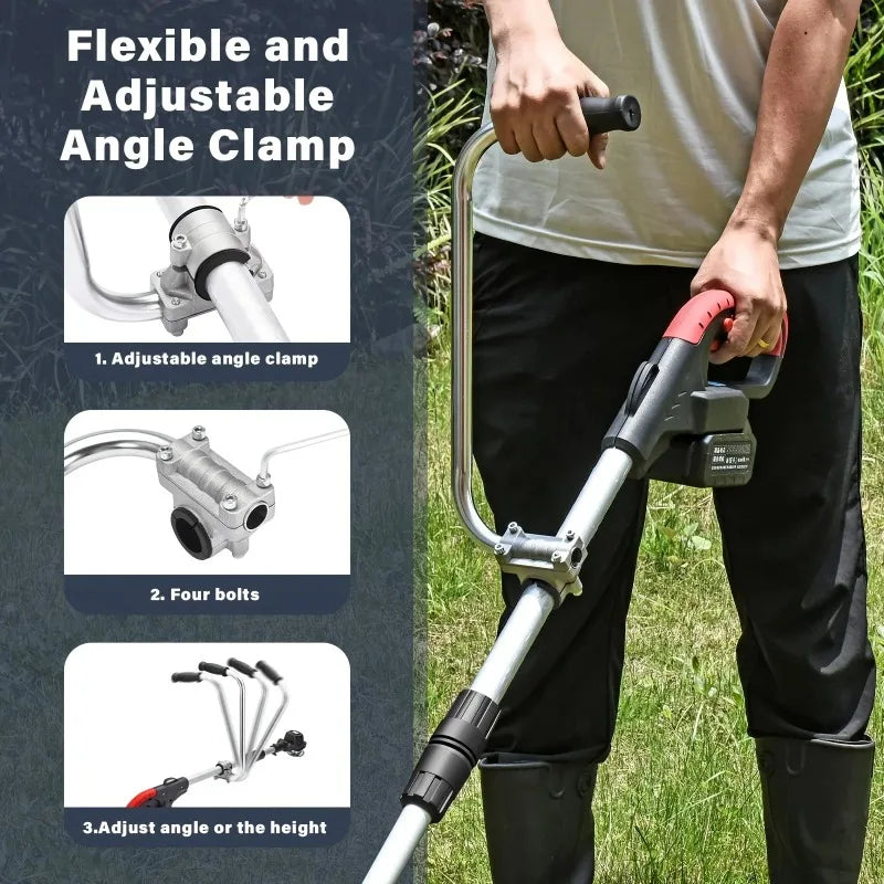 Ergonomic Trimmer Handle Grip – Adjustable Lawn Weed Whacker Auxiliary Handle for Lawn Care, Weeding & Garden Trimming Tool Accessory