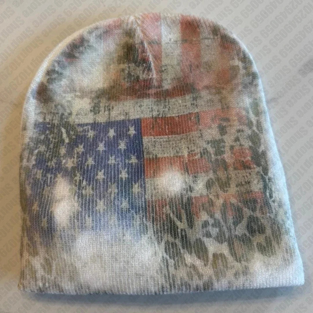 Y2K Gothic Beanie Hat - Retro Hip Hop Knitted Winter Cap for Men and Women