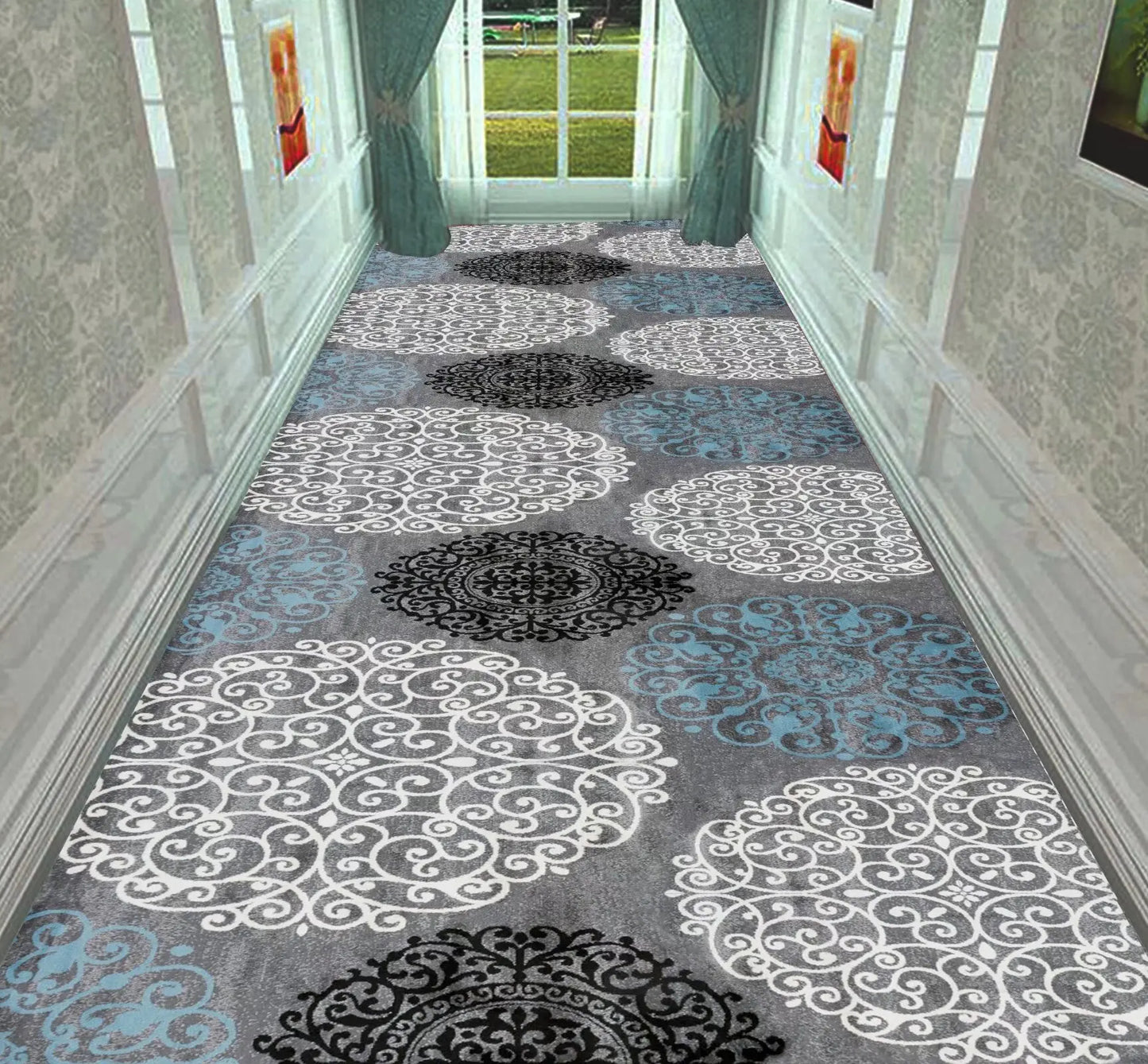 Nordic Modern Long Corridor Rug – Durable Washable Carpet Runner for Hallway, Stairway & Home
