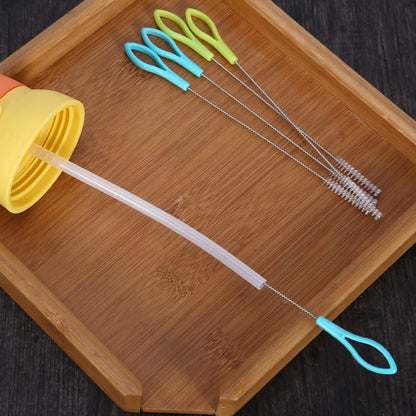 Stainless Steel Straw Cleaning Brush Kit - 1PC Long Handle Nylon Tube Pipe Cleaner for Drinking Straws