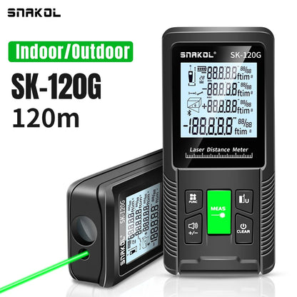Snakol 120M Green Laser Tape Measure — High Accuracy Digital Distance Meter & Electronic Ruler