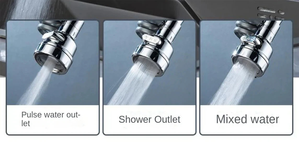 3-Mode Rotating Sink Faucet – 360° Water-Saving Filter Extension for Kitchen