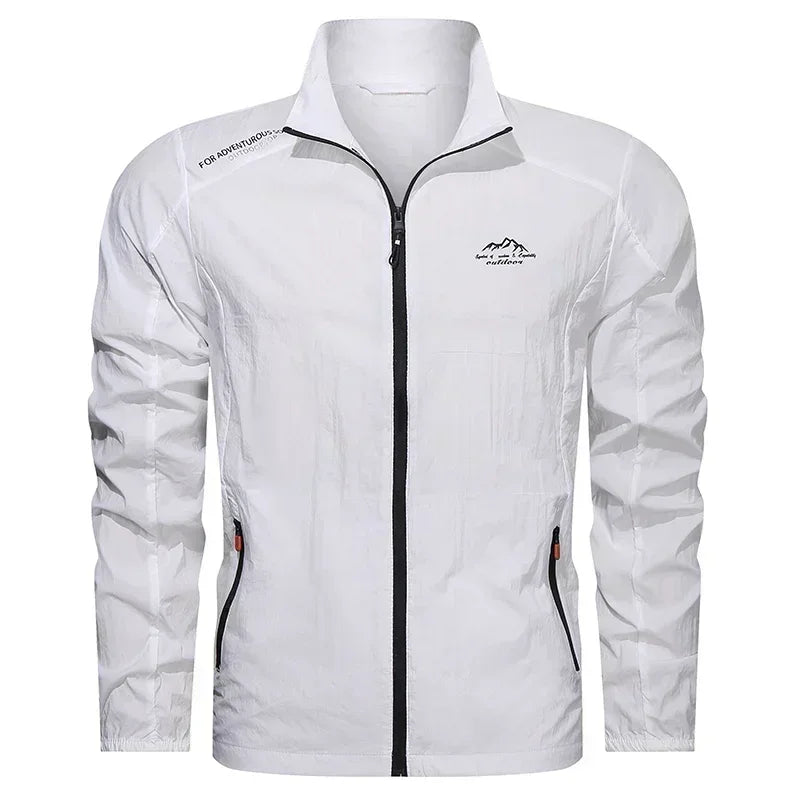 Men’s UPF100+ Summer Windbreaker - Lightweight UV Sun Protection Jacket with Zip Pockets for Outdoor Activities