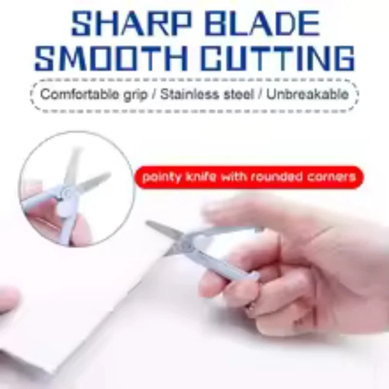 Mini Telescopic Keychain Scissors - Portable Folding Paper Cutting Tool & DIY Craft Stationery Accessory