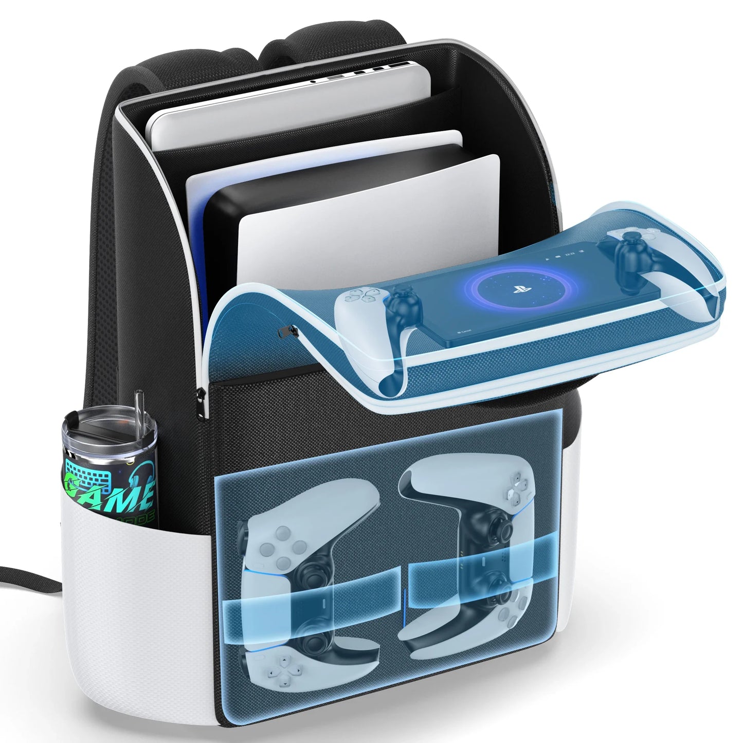 PS5 Backpack Carrying Case – Full Protection Travel Bag for PS5/Slim/Pro Console, Large Capacity Storage Bag Compatible with PS Portal