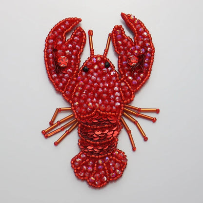 3D Handmade Ocean Animal Patches - Beaded Seahorse Crab Starfish DIY Sewing Accessories & Craft Ornaments