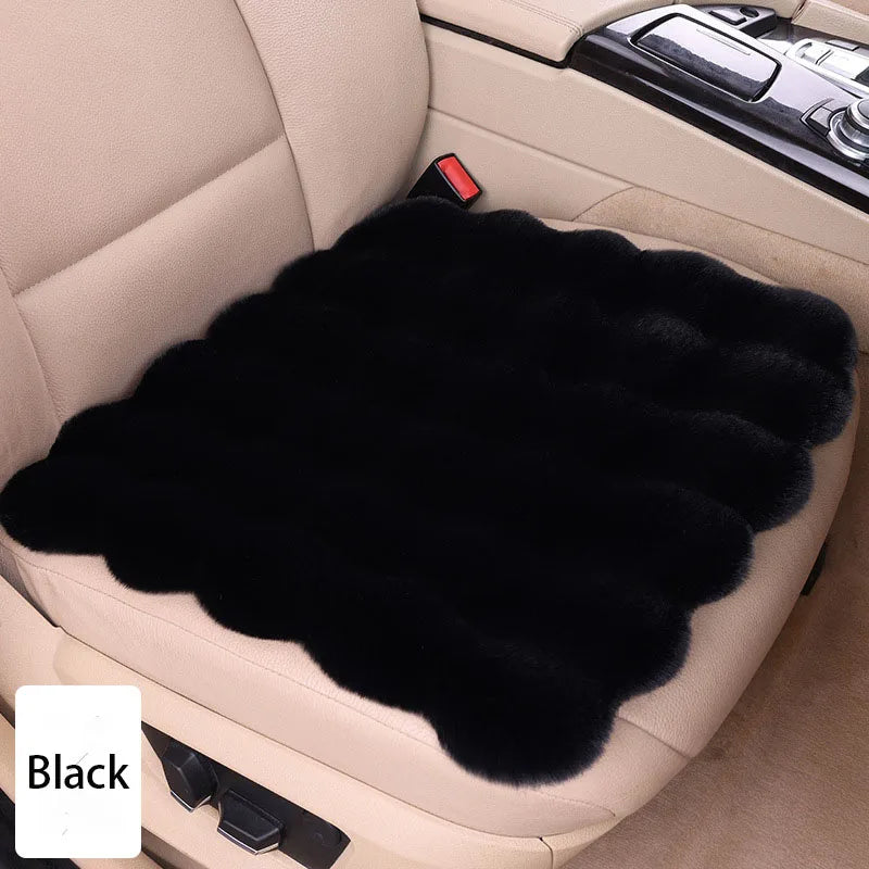 Winter Plush Car Seat Covers – Ultra-Soft Rabbit Fur Cushion Pads for Warmth, Universal Fit Auto Chair Protectors