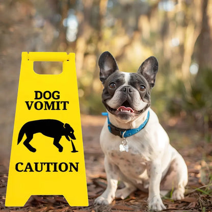 Funny Cat & Dog Vomit Yard Sign – Bright Yellow Outdoor Novelty Gift