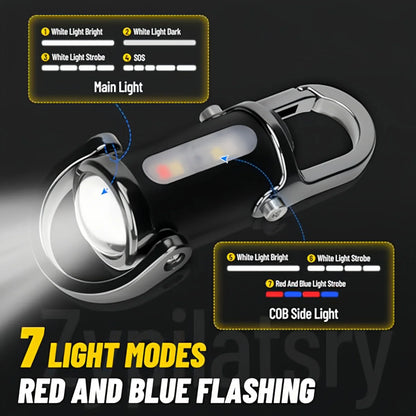 Mini USB Rechargeable LED Keychain Flashlight – Portable Waterproof Pocket Camping Light Keyring Outdoor Survival Gear
