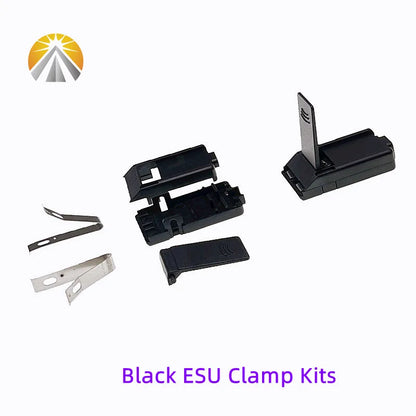 5-Piece ESU Clamp Kit — Electrosurgical Patient Board Grounding Cable Set in Blue, Grey, and Black
