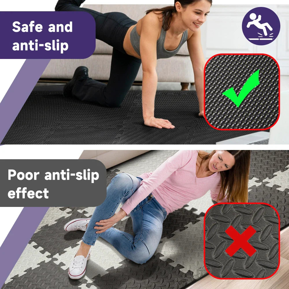 8/12/20PCS EVA Gym Floor Mats 30x30cm — Non-Slip Foam Mats for Yoga, Fitness & Sports Protection